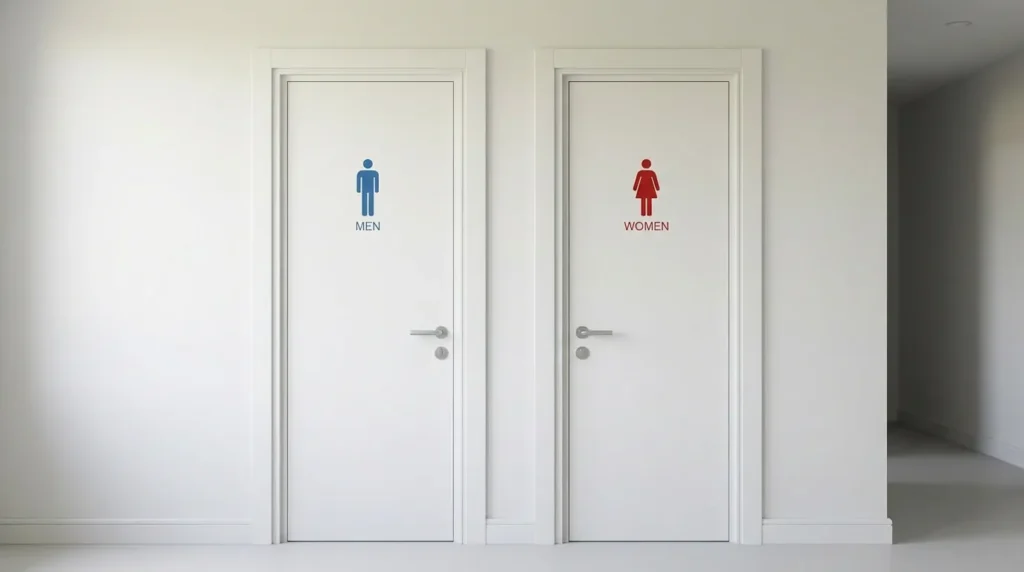 女性も安心して利用できる清潔な男女別トイレの設備