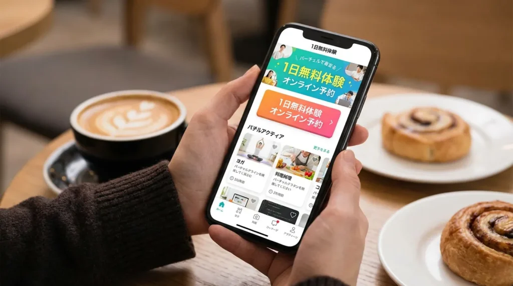 スマートフォンで完結する1日無料体験のオンライン予約