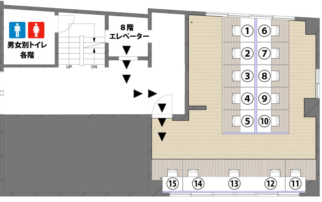 春日駅前店のレイアウト図