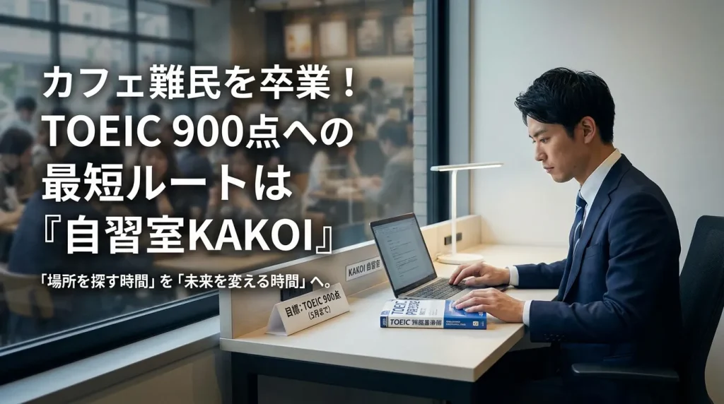 カフェ難民を卒業！TOEIC900点への最短ルートは『自習室KAKOI』 場所を探す時間を勉強時間へ