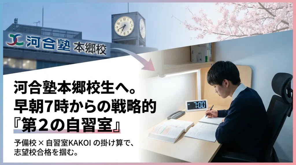 河合塾本郷校生へ 早朝7時からの戦略的『第2の自習室』活用法