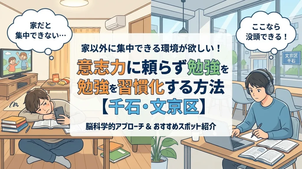 家以外の場所を探してカフェや図書館を検討している様子