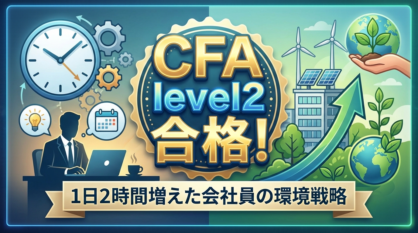 CFA Level 2合格！1日2時間増やした会社員の環境戦略を解説するアイキャッチ画像