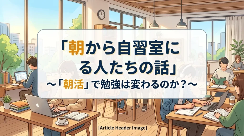 朝から自習室に来る人たちの話と朝活で勉強が変わるのかを解説したバナー画像｜文京区の有料自習室KAKOI