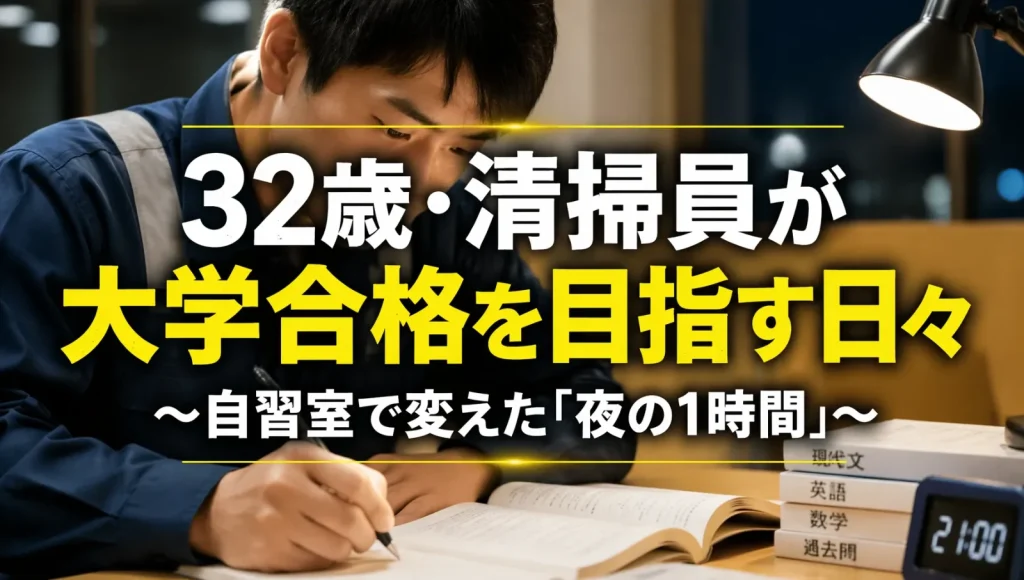 32歳清掃員が夜の1時間で大学合格を目指す｜文京区の有料自習室KAKOI活用事例