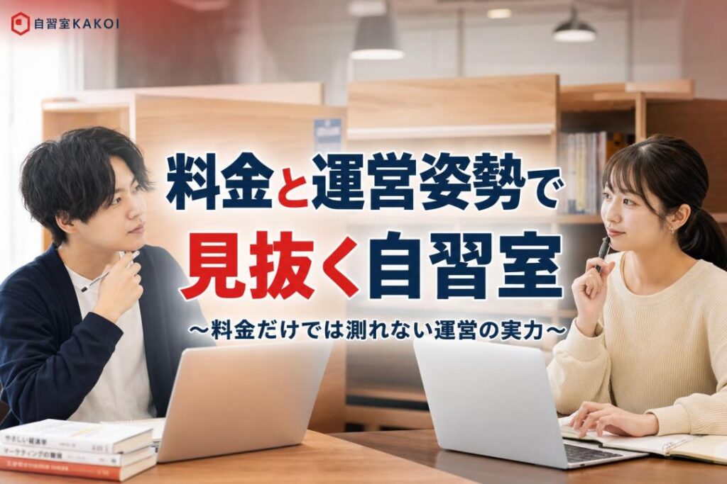 料金と運営姿勢で見抜く自習室 | 自習室KAKOI