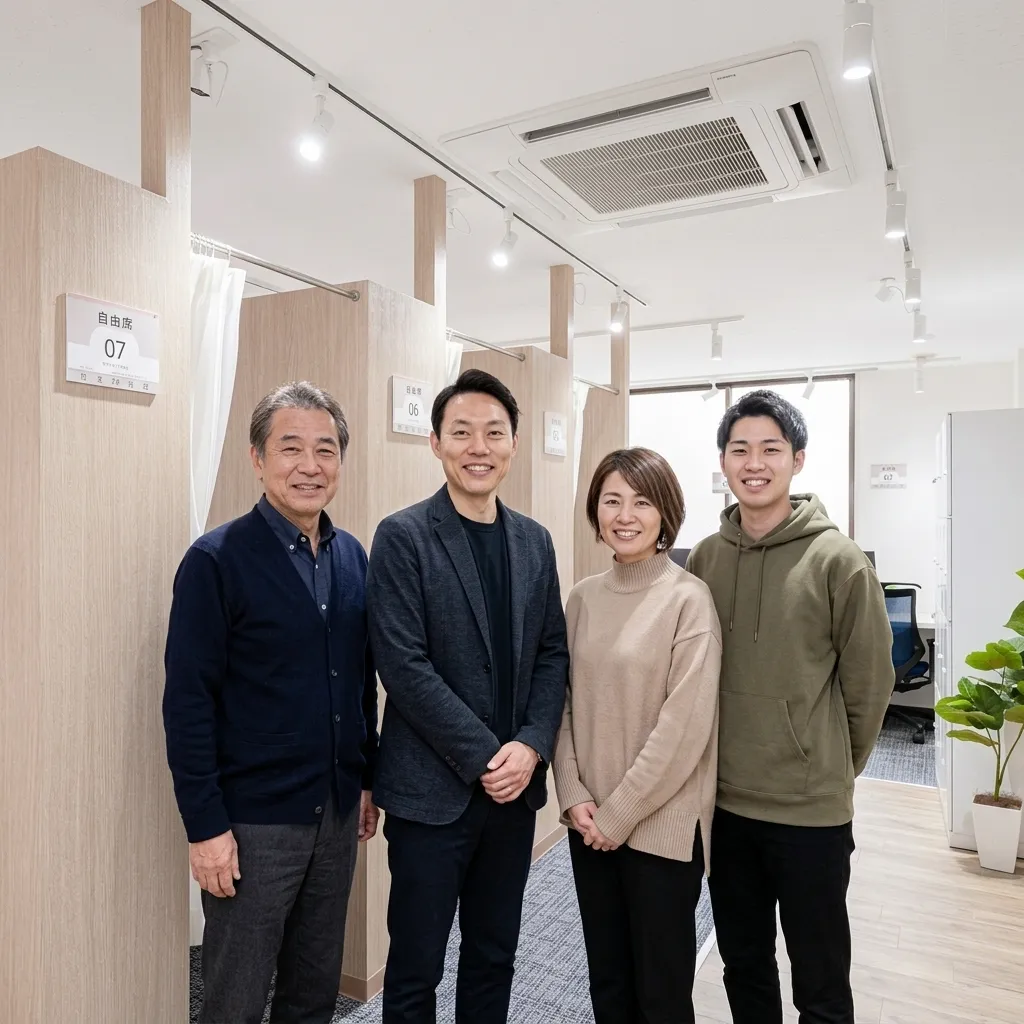 自習室KAKOI 社長と運営チームの経営陣4名