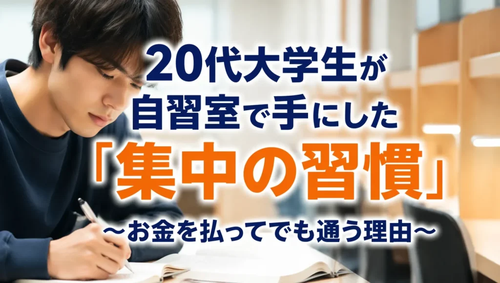 20代大学生が有料自習室で手に入れた集中の習慣｜文京区の自習室KAKOIで勉強継続
