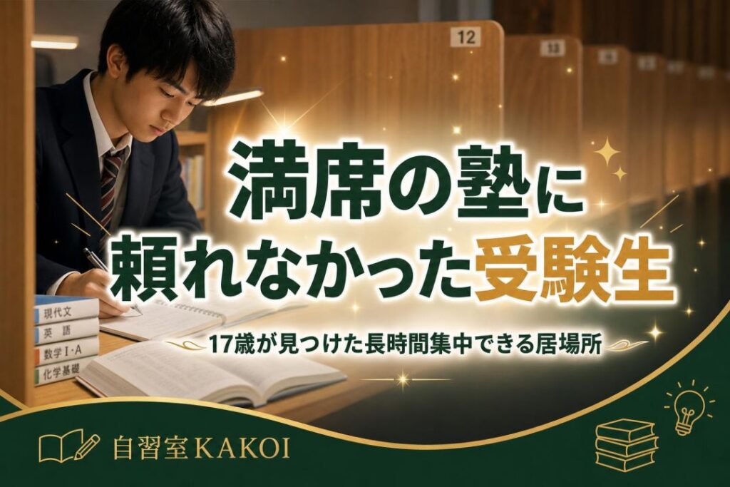 満席の塾に頼れなかった受験生 | 自習室KAKOI
