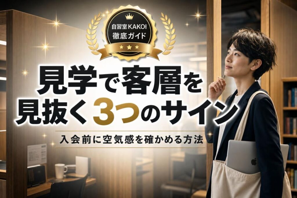 見学で客層を見抜く3つのサイン | 自習室KAKOI