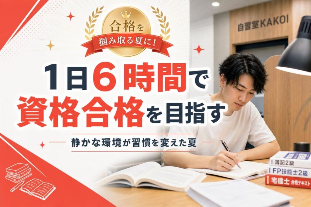 1日6時間で資格合格を目指す | 自習室KAKOI