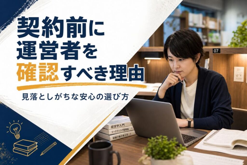 契約前に運営者を確認すべき理由 | 自習室KAKOI