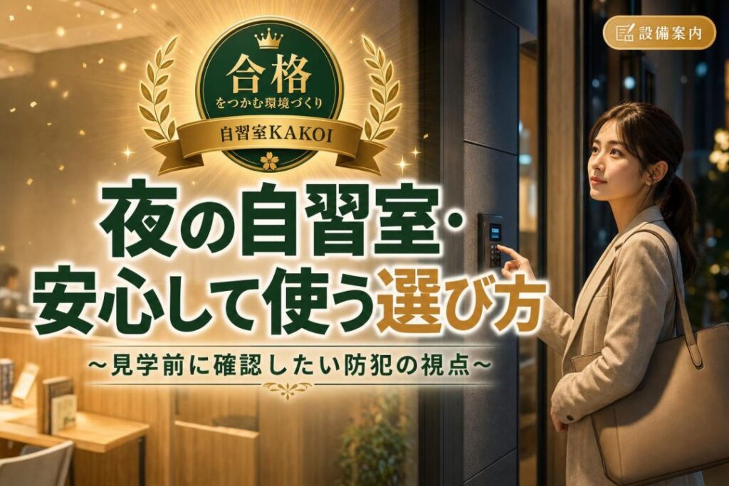 夜の自習室・安心して使う選び方 | 自習室KAKOI