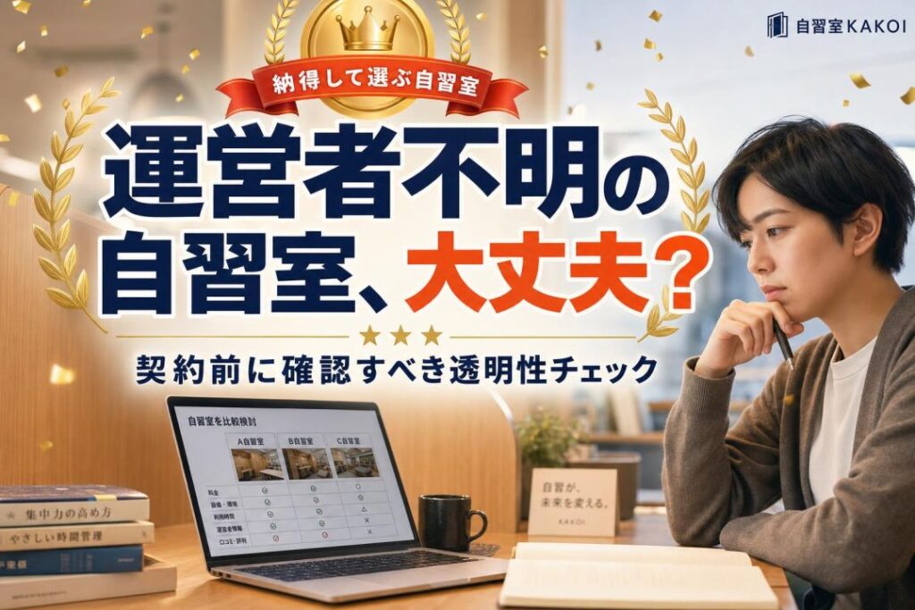 運営者不明の自習室、大丈夫？ | 自習室KAKOI